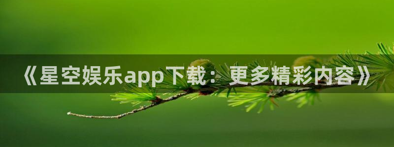 大满贯手机app下载：《星空娱乐app下载：更多精彩内容》